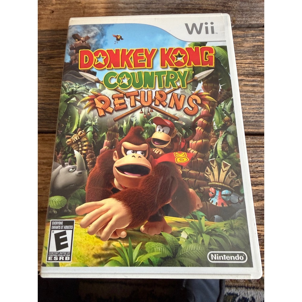 VTG 2010 Nintendo Wii Donkey Kong Country Returns Video Game CIB White Case